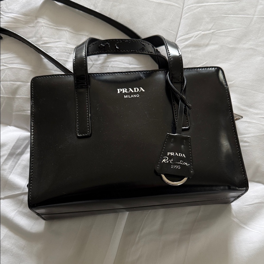 Prada Black Patent Leather Satchel